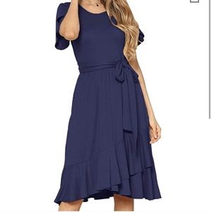 Small Levaca jersey petal sleeve dress